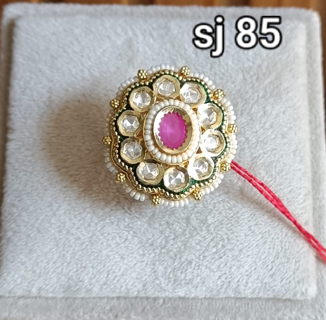 Brass material one gram polish Kundan ring