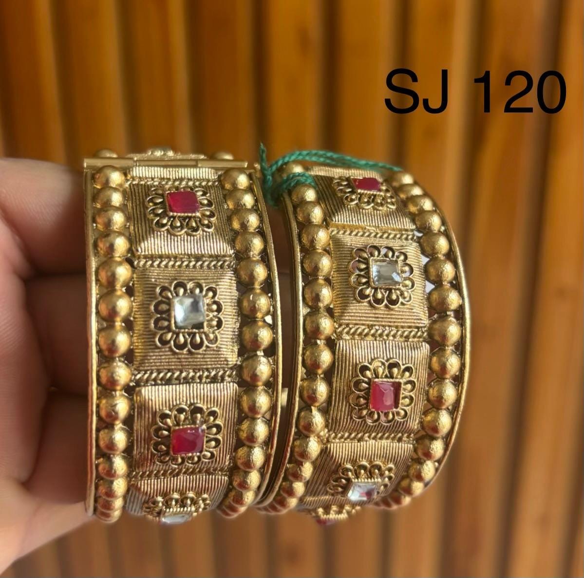 Kundan Square Floral Beaded Bangle Set — original client product photograph