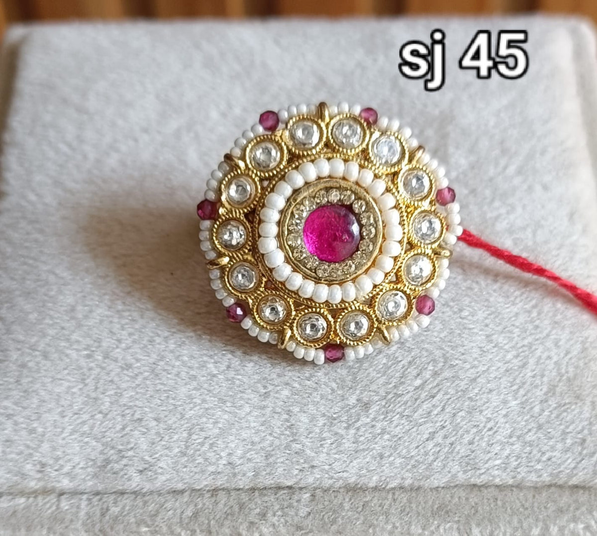 Brass material one gram polish Kundan ring