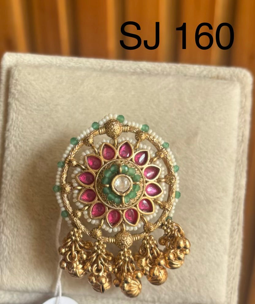 Brass material one gram polish Kundan ring