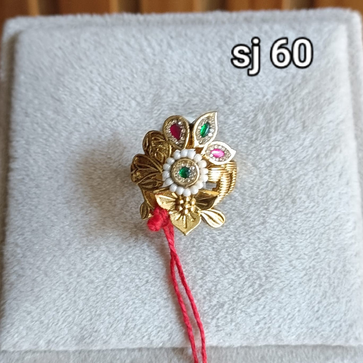 Brass material one gram polish Kundan ring