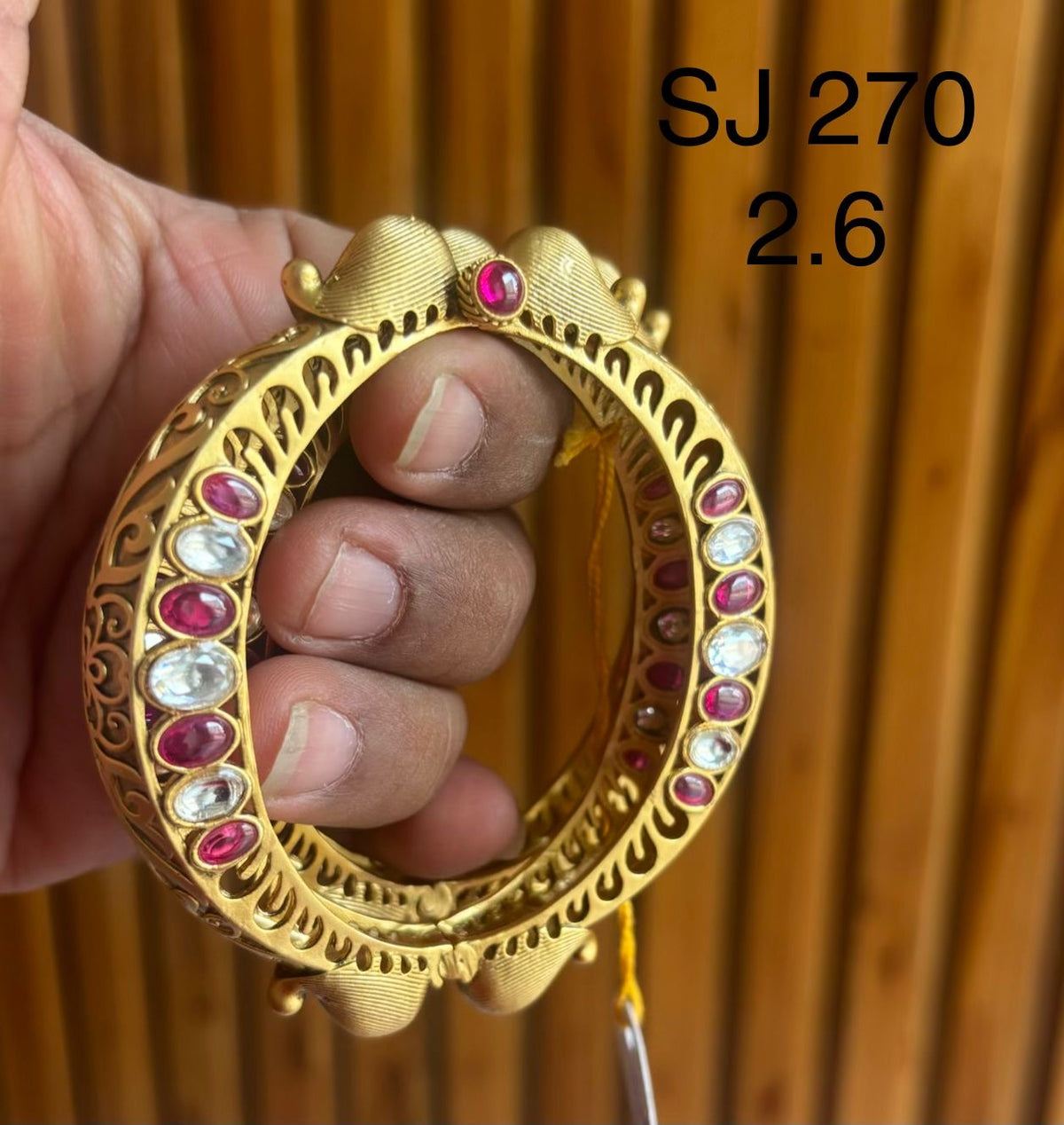 Brass material one gram polish kundan Bangel