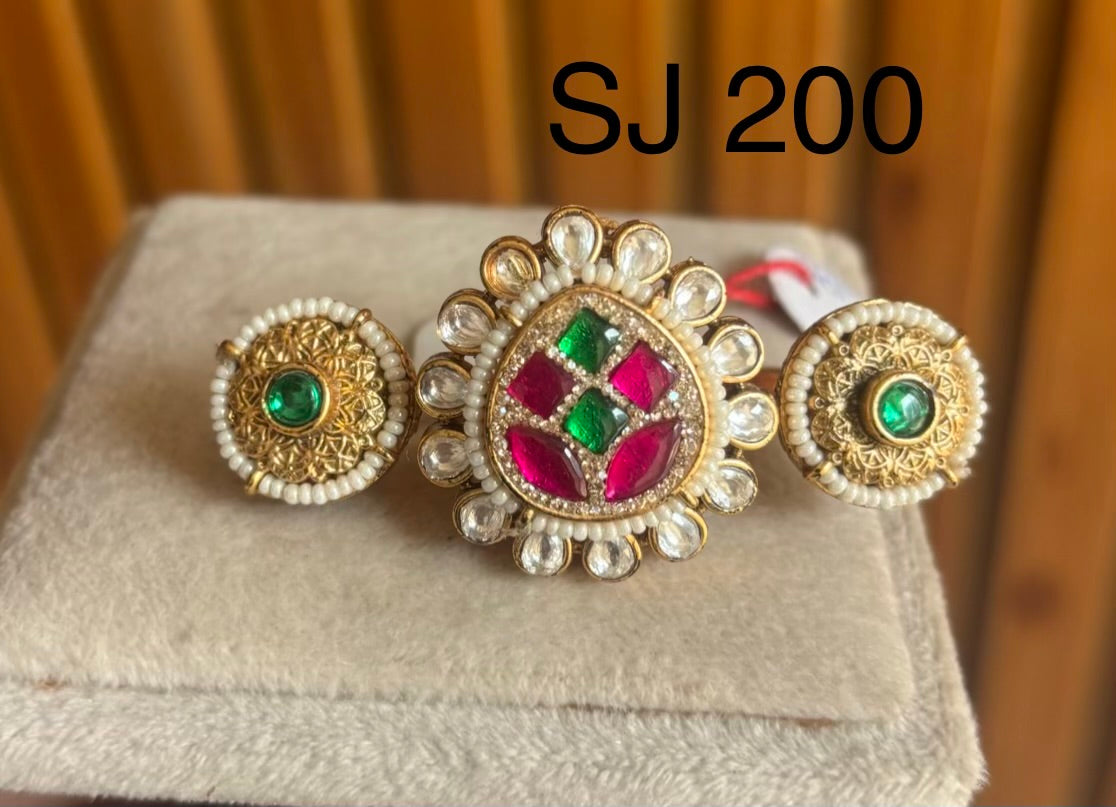 Brass material one gram polish Kundan ring