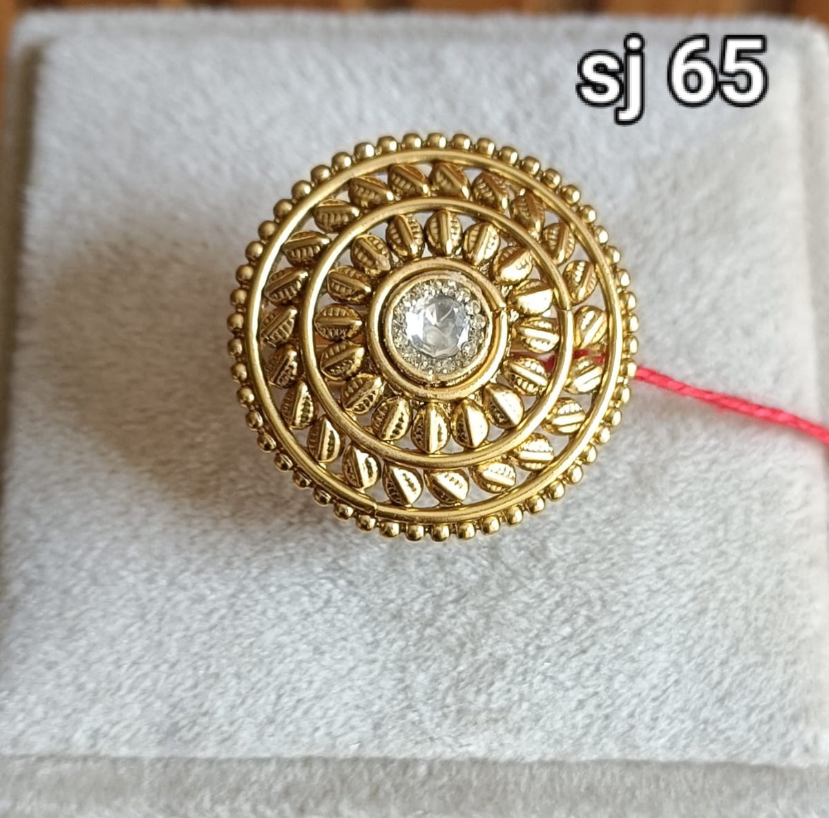 Brass material one gram polish Kundan ring
