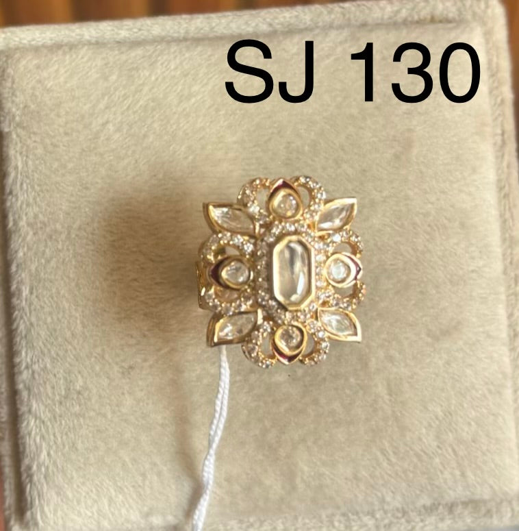 Brass material one gram polish Kundan ring