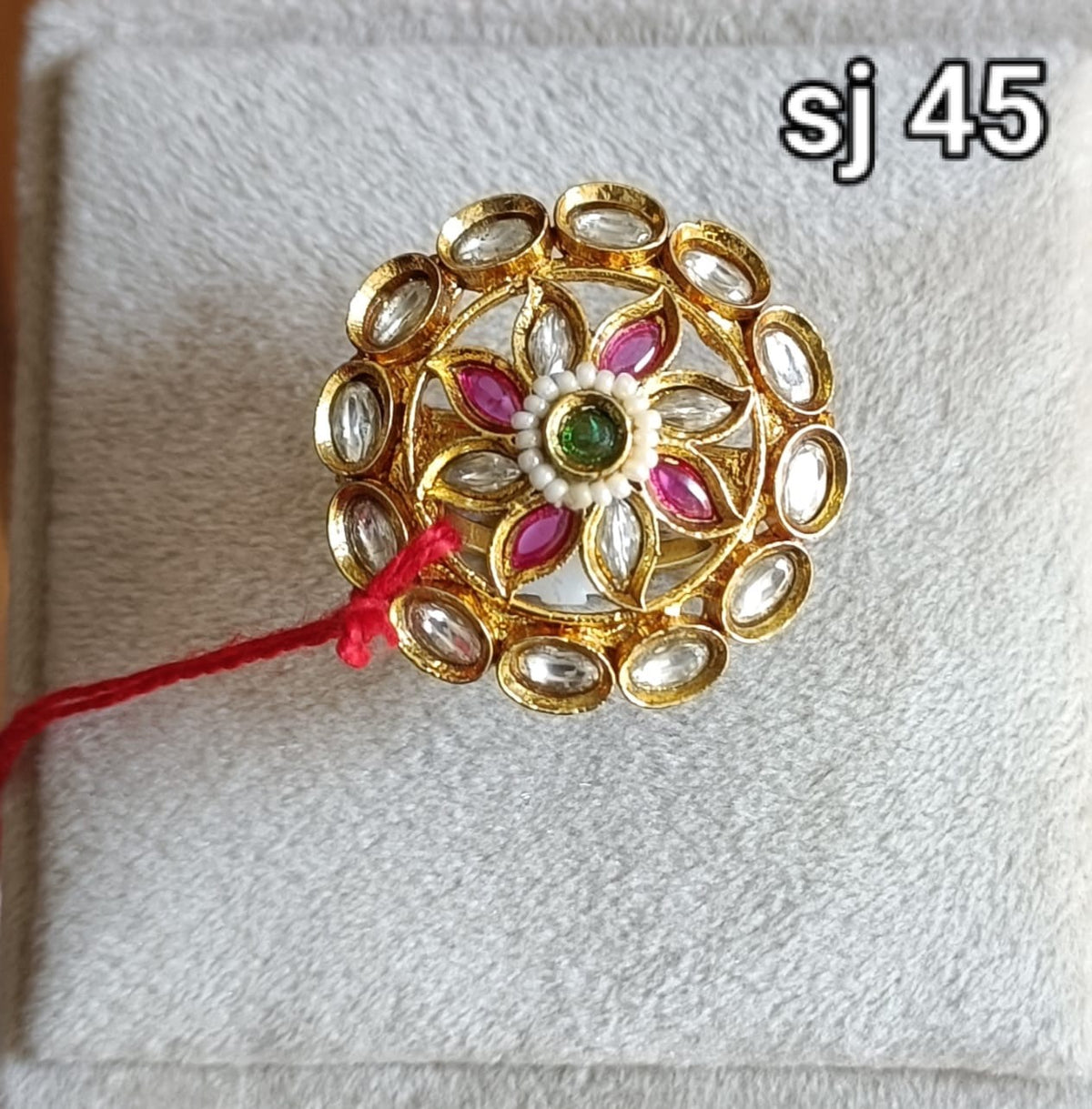 Brass material one gram polish Kundan ring