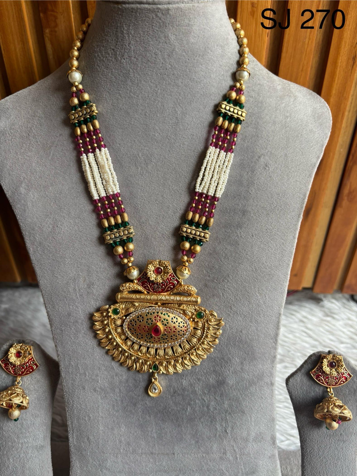 Brass material one gram polish Moti long set