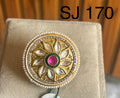 Brass material  one gram polish Kundan ring