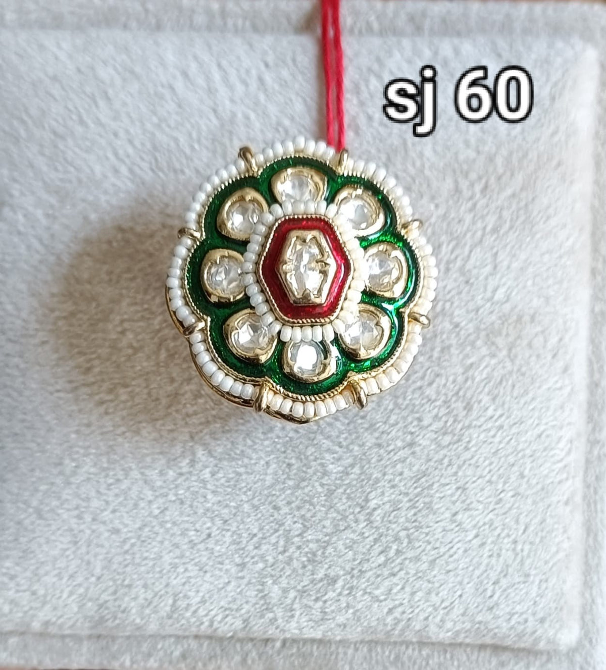 Brass material  one gram polish Kundan ring
