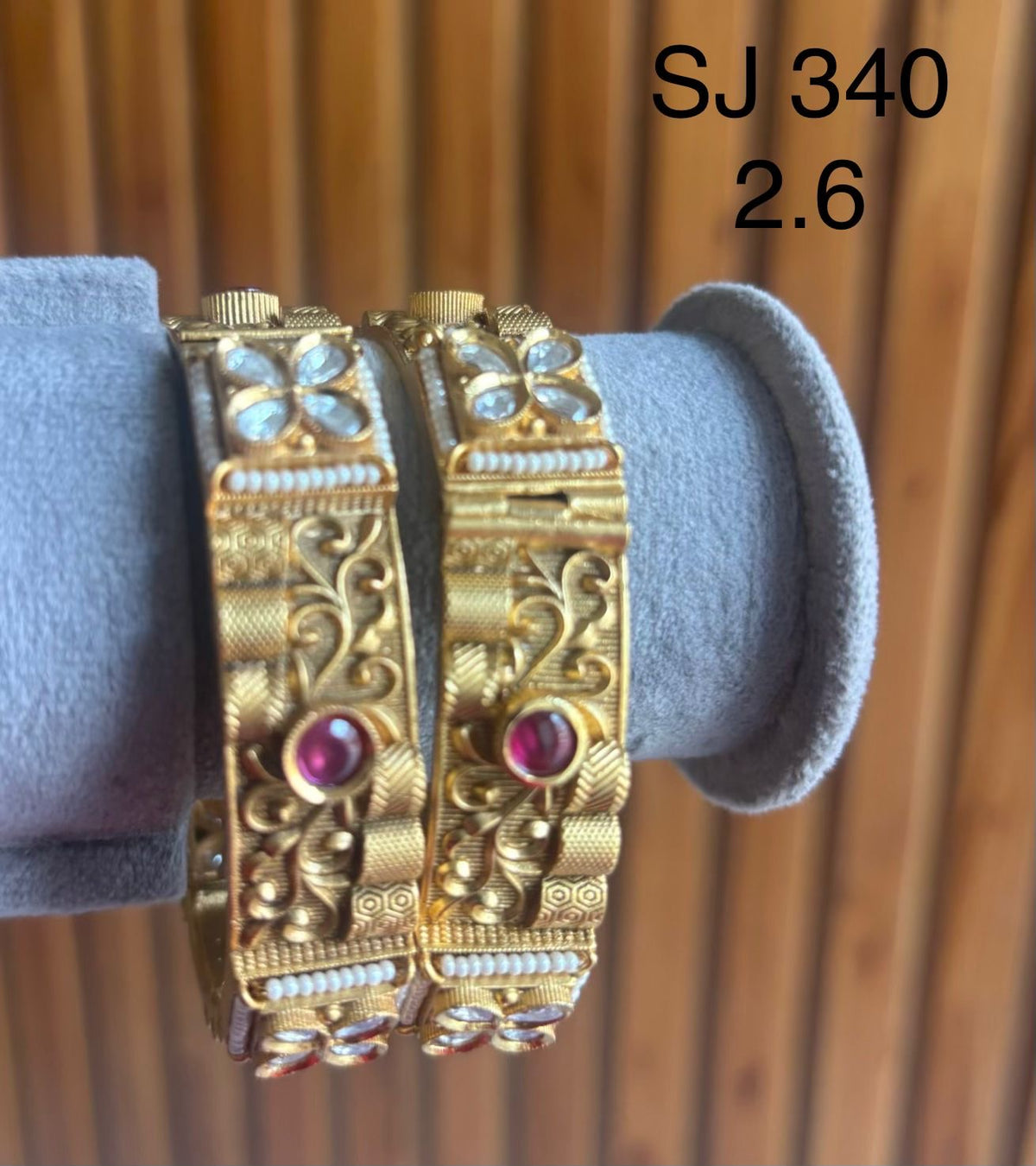 Brass material one gram polish kundan Bangel