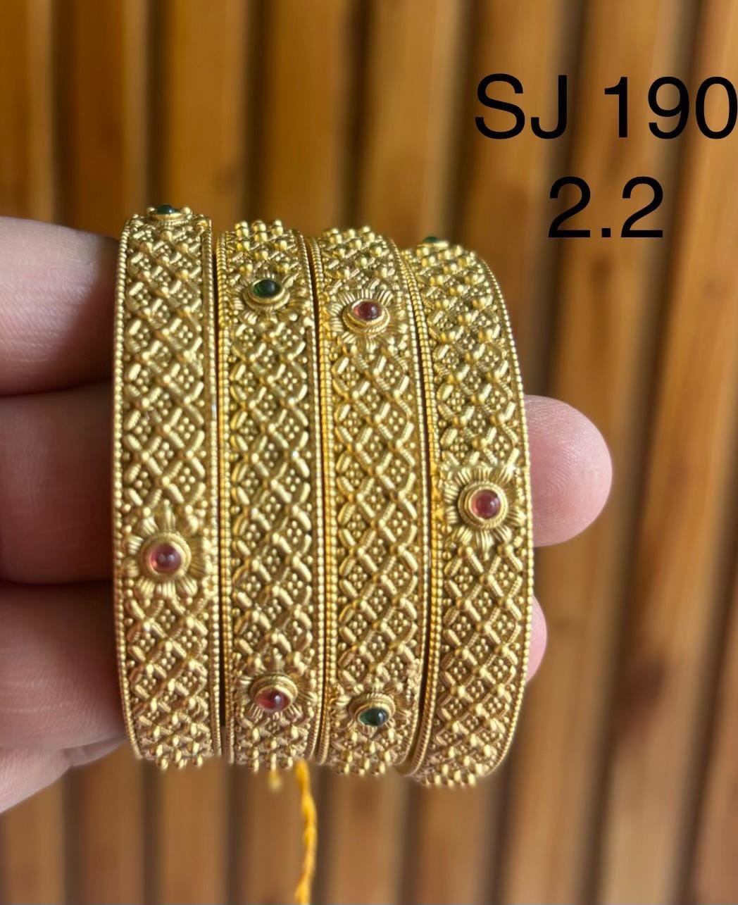 Kundan Textured Lattice Multicolour Bangle Set — original client product photograph