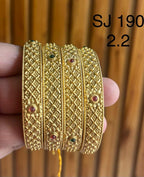 Kundan Textured Lattice Multicolour Bangle Set — original client product photograph