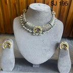 Fusion Silver-Tone Engraved Necklace Set — original product photograph