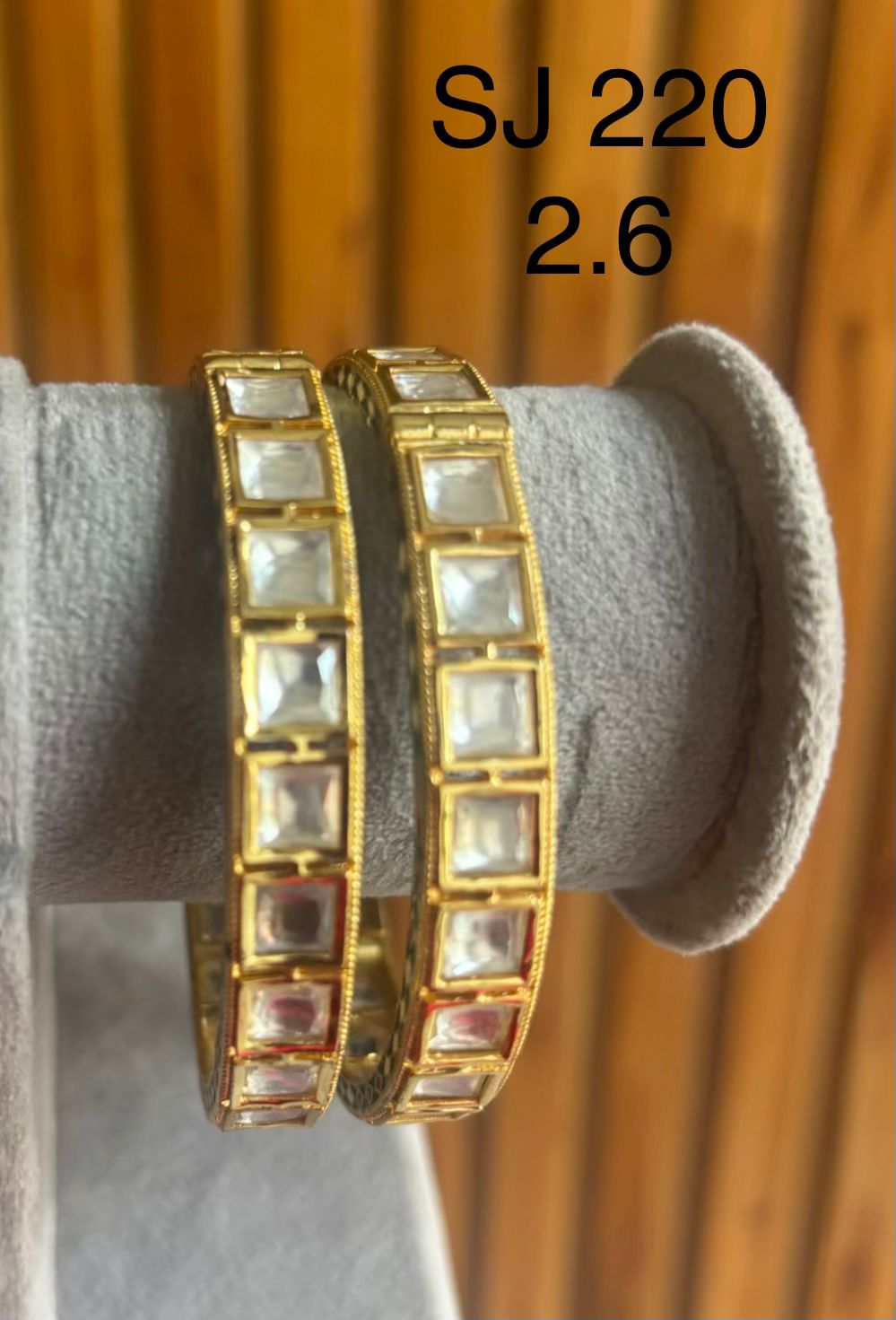 Brass material one gram polish kundan Bangel