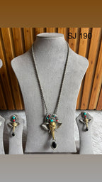 Fusion Multicolour Black Bead Pendant Set — original product photograph