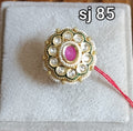 Brass material  one gram polish Kundan ring