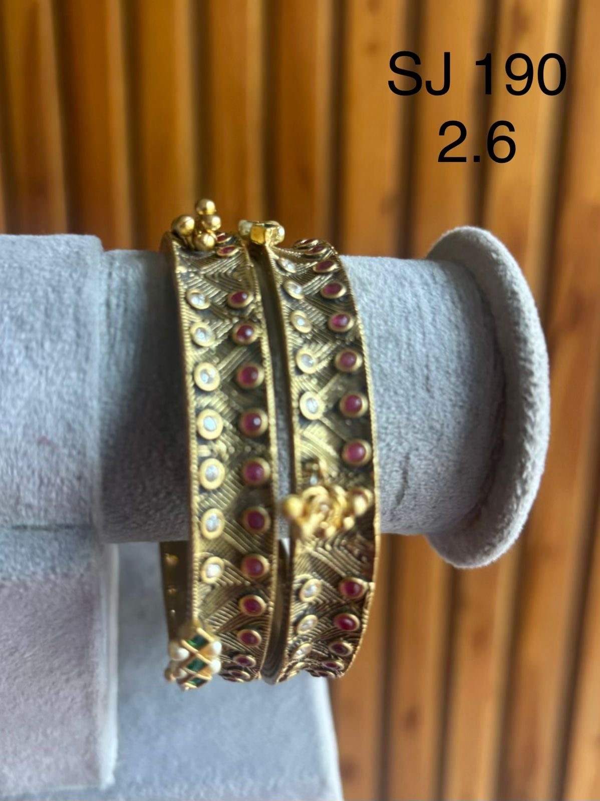 Brass material one gram polish kundan Bangel