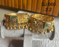 Kundan Green Panel Tassel Bangle Set — original client product photograph