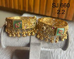 Kundan Green Panel Tassel Bangle Set — original client product photograph