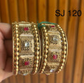 Kundan Square Floral Beaded Bangle Set — original client product photograph