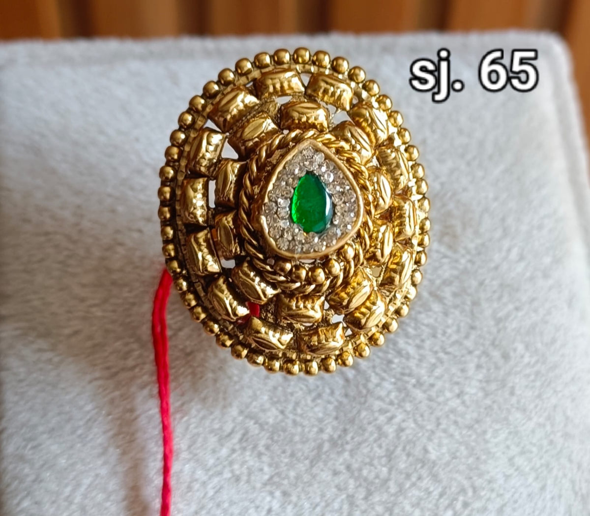 Brass material  one gram polish Kundan ring