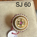 Brass material  one gram polish Kundan ring