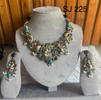 Fusion Multicolour Bird Motif Necklace Set — original product photograph