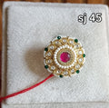 Brass material  one gram polish Kundan ring