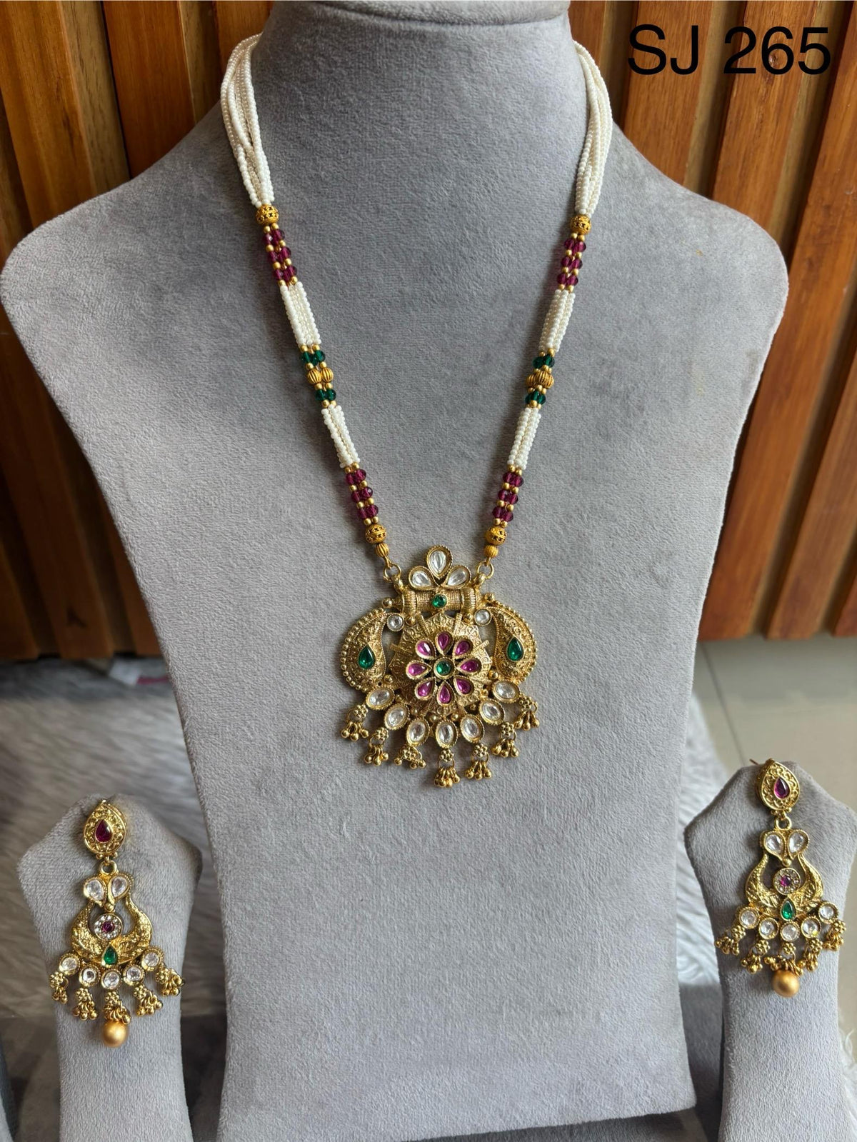 Brass material one gram polish Moti long set