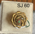 Brass material  one gram polish Kundan ring