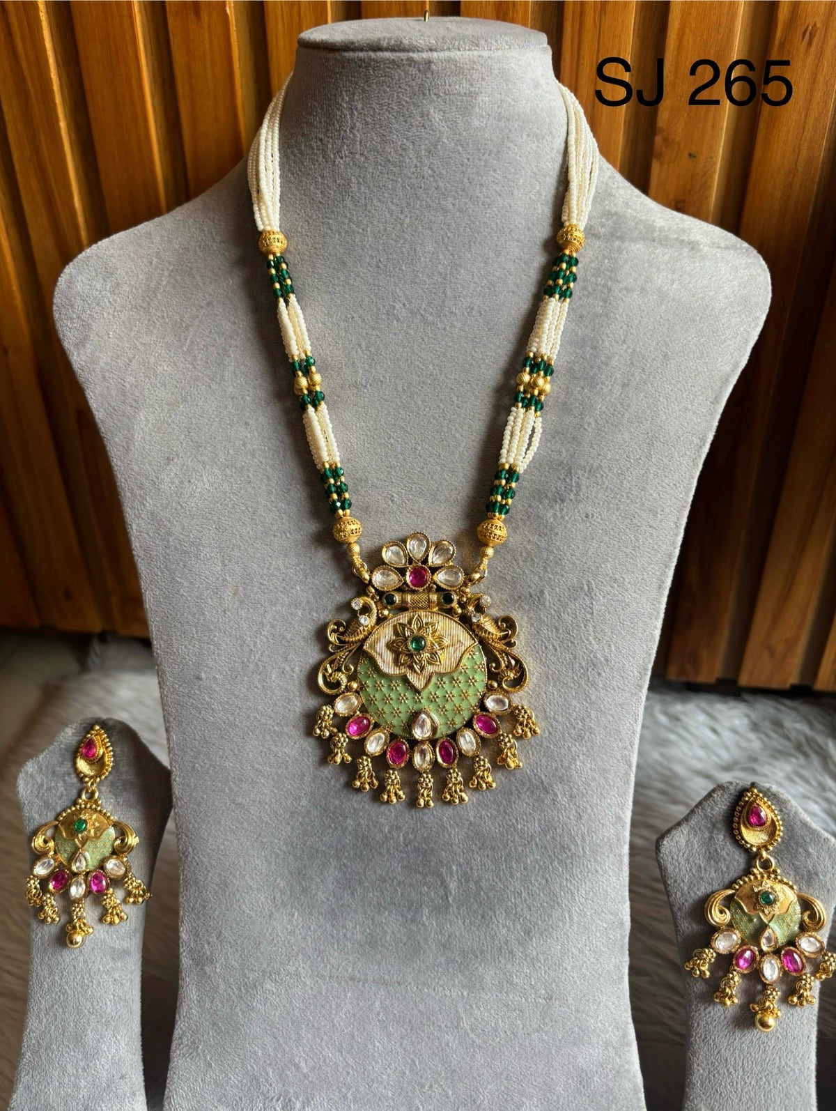 Brass material one gram polish Moti long set