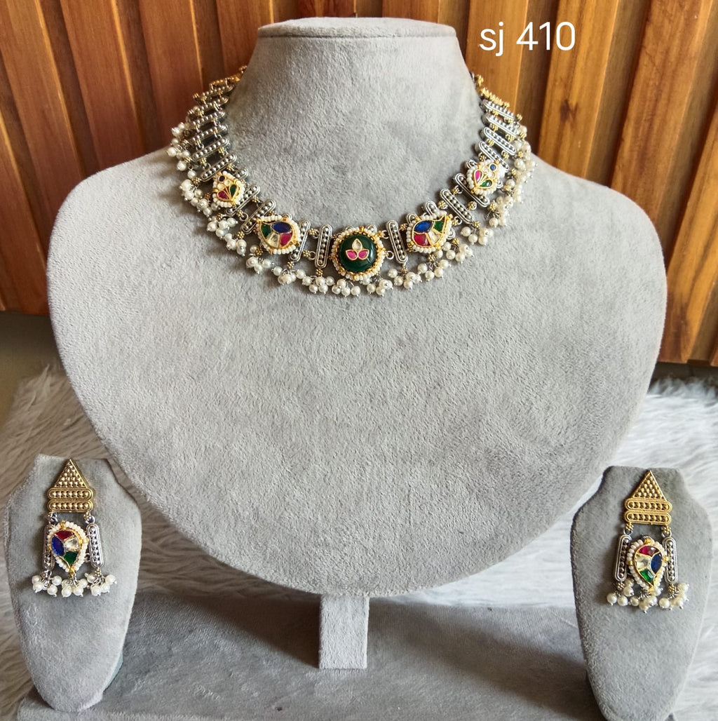 Fusion Floral Crescent Necklace Set — original product photograph