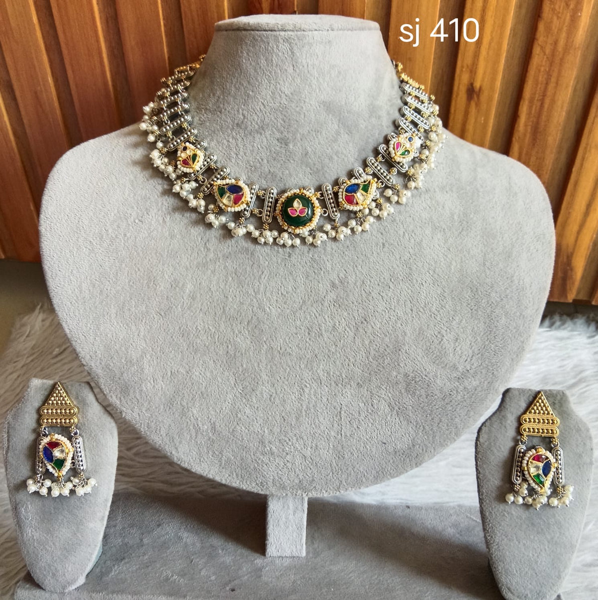 Fusion Floral Crescent Necklace Set — original product photograph
