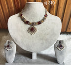 Fusion Burgundy Pendant Necklace Set — original product photograph