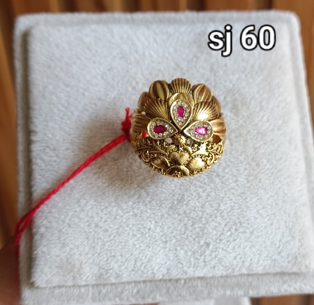 Brass material  one gram polish Kundan ring