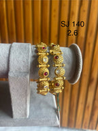 Kundan Round Red Accent Bangle Set — original client product photograph