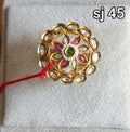 Brass material  one gram polish Kundan ring