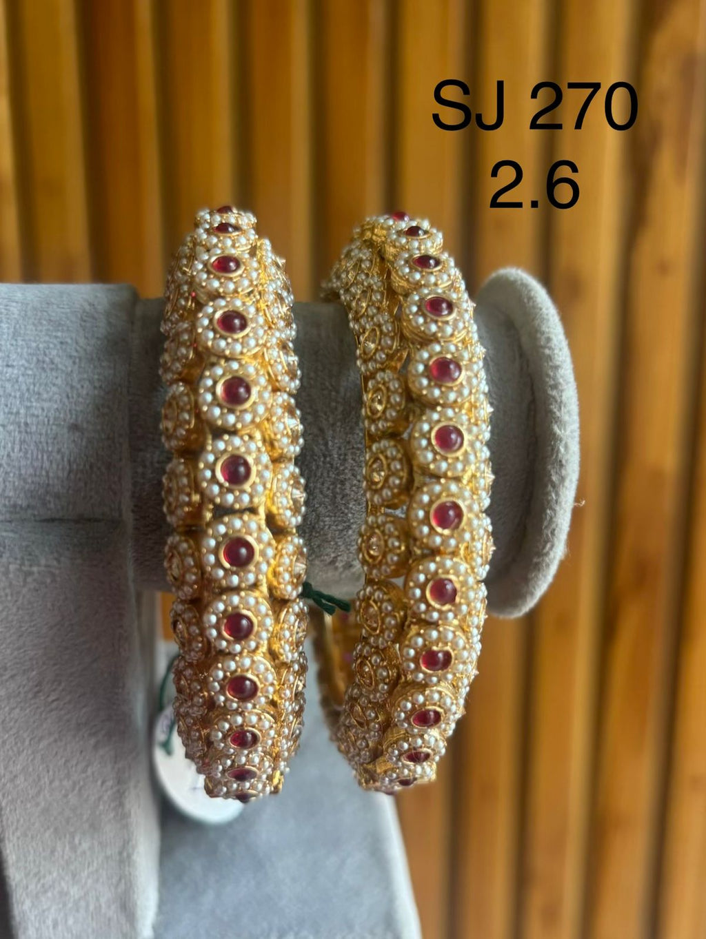 Kundan Round Pink Floral Bangle Set — original client product photograph
