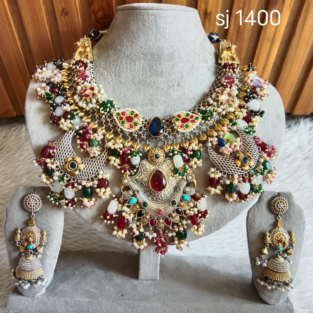 Fusion Multicolour Bridal Statement Set — original product photograph
