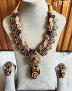 Fusion Burgundy Long Pendant Set — original product photograph