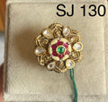 Brass material  one gram polish Kundan ring