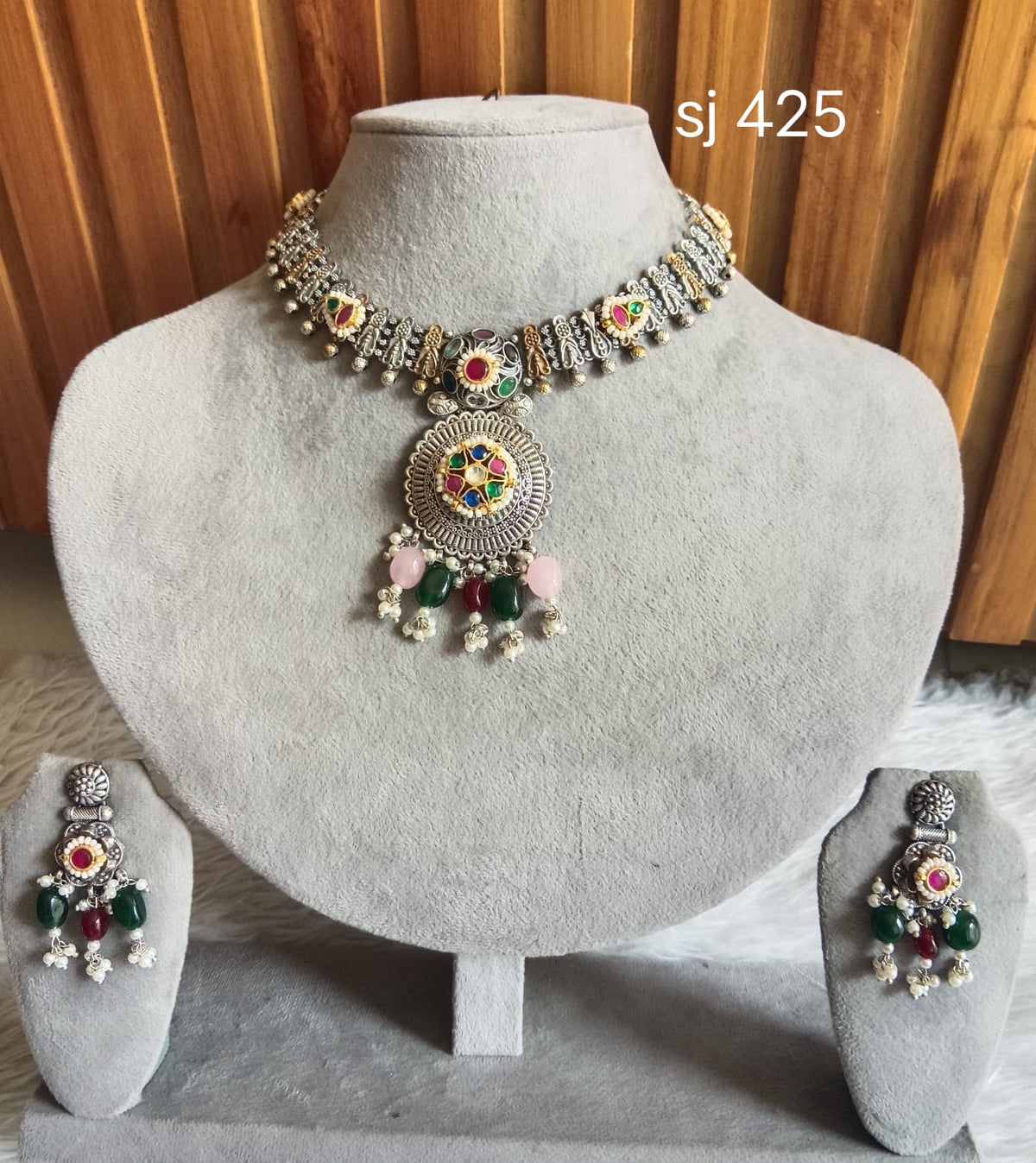 Fusion Bead Fringe Pendant Set — original product photograph