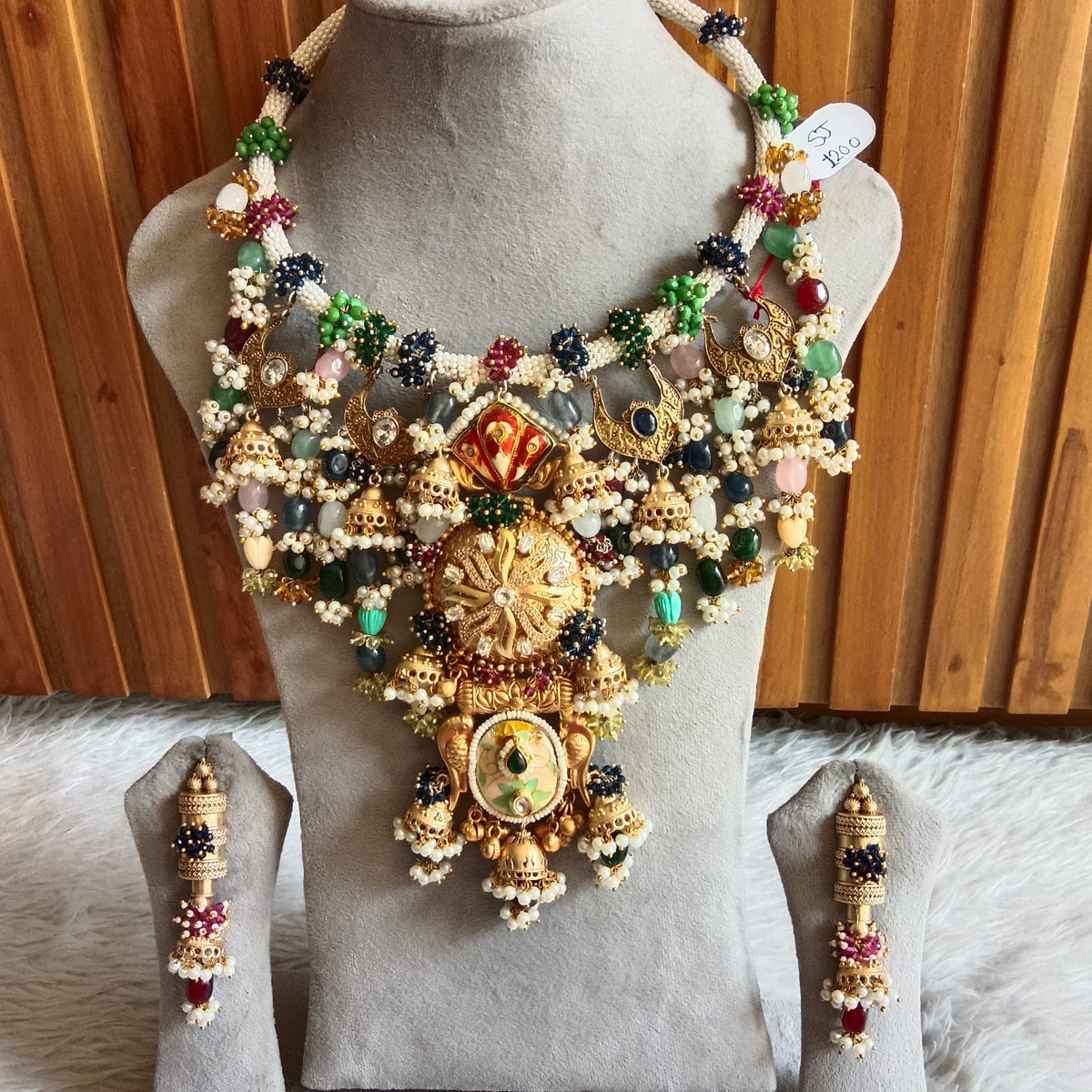 Fusion Multicolour Temple Statement Set — original product photograph