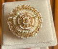 Brass material  one gram polish Kundan ring