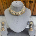 Brass material Moti Kundan set