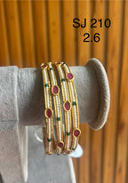 Kundan Fine Bead Pink Oval Bangle Set — original client product photograph