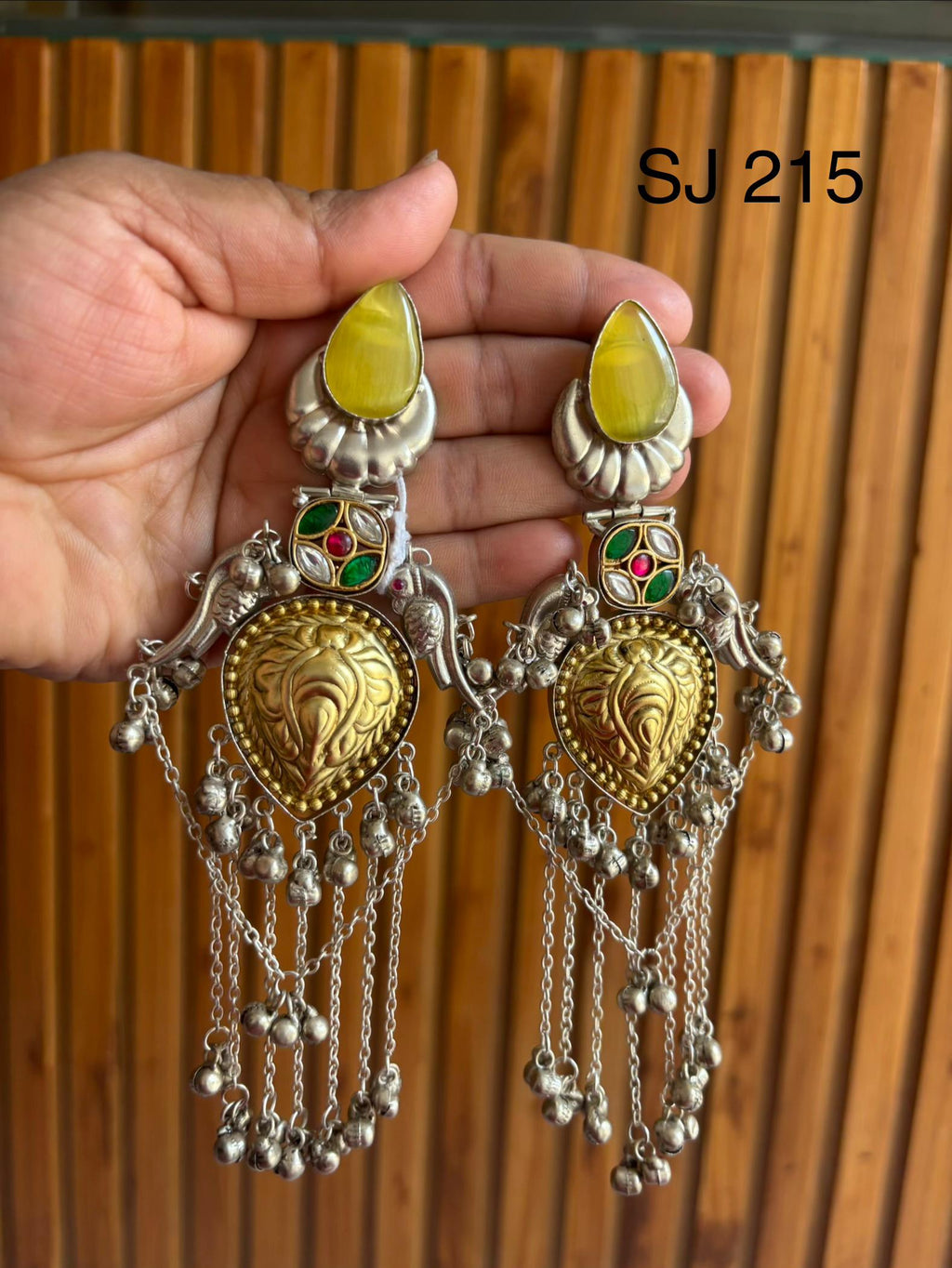 Fusion Yellow Teardrop Tassel Earrings — original product photograph