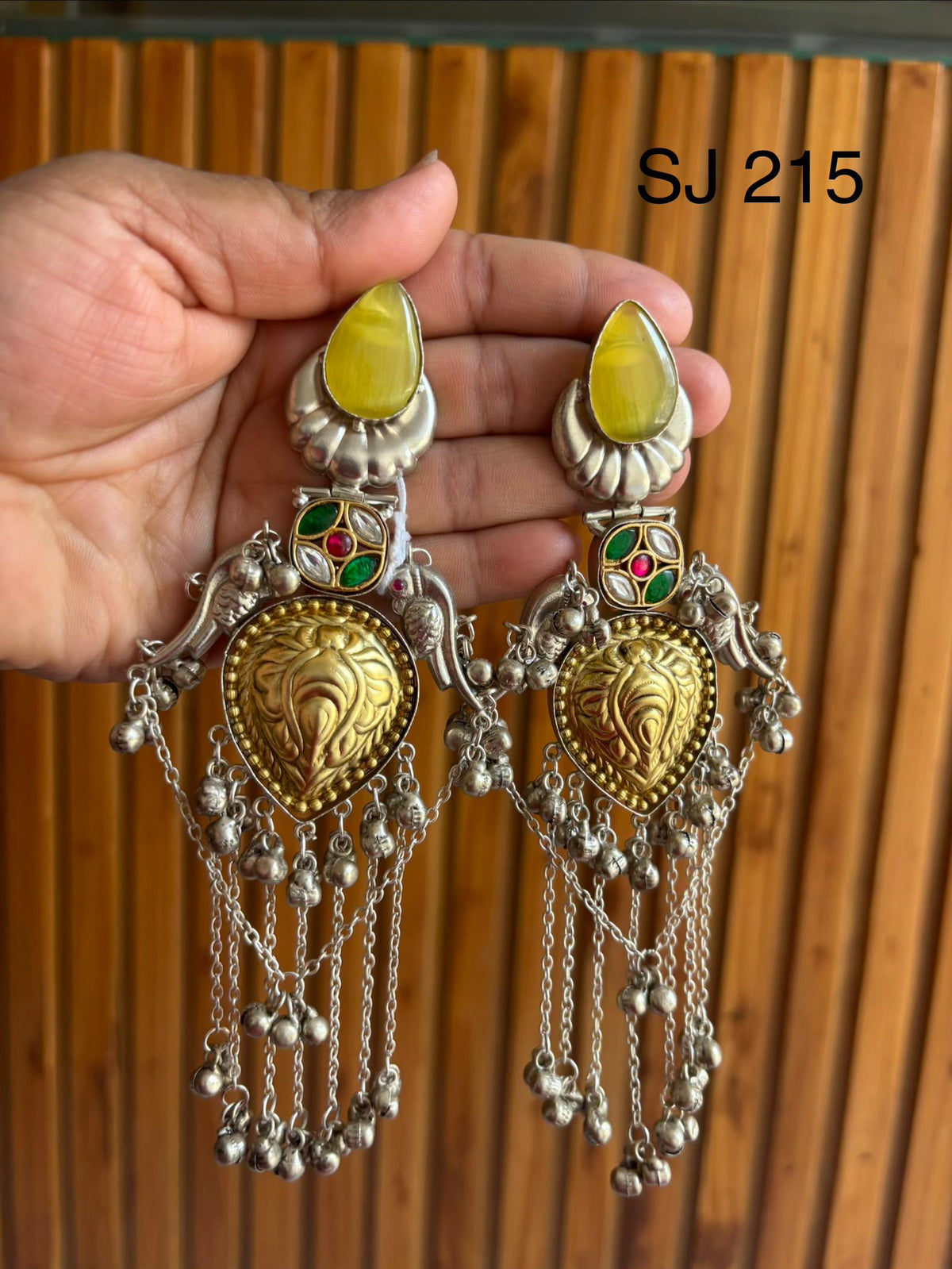 Fusion Yellow Teardrop Tassel Earrings — original product photograph