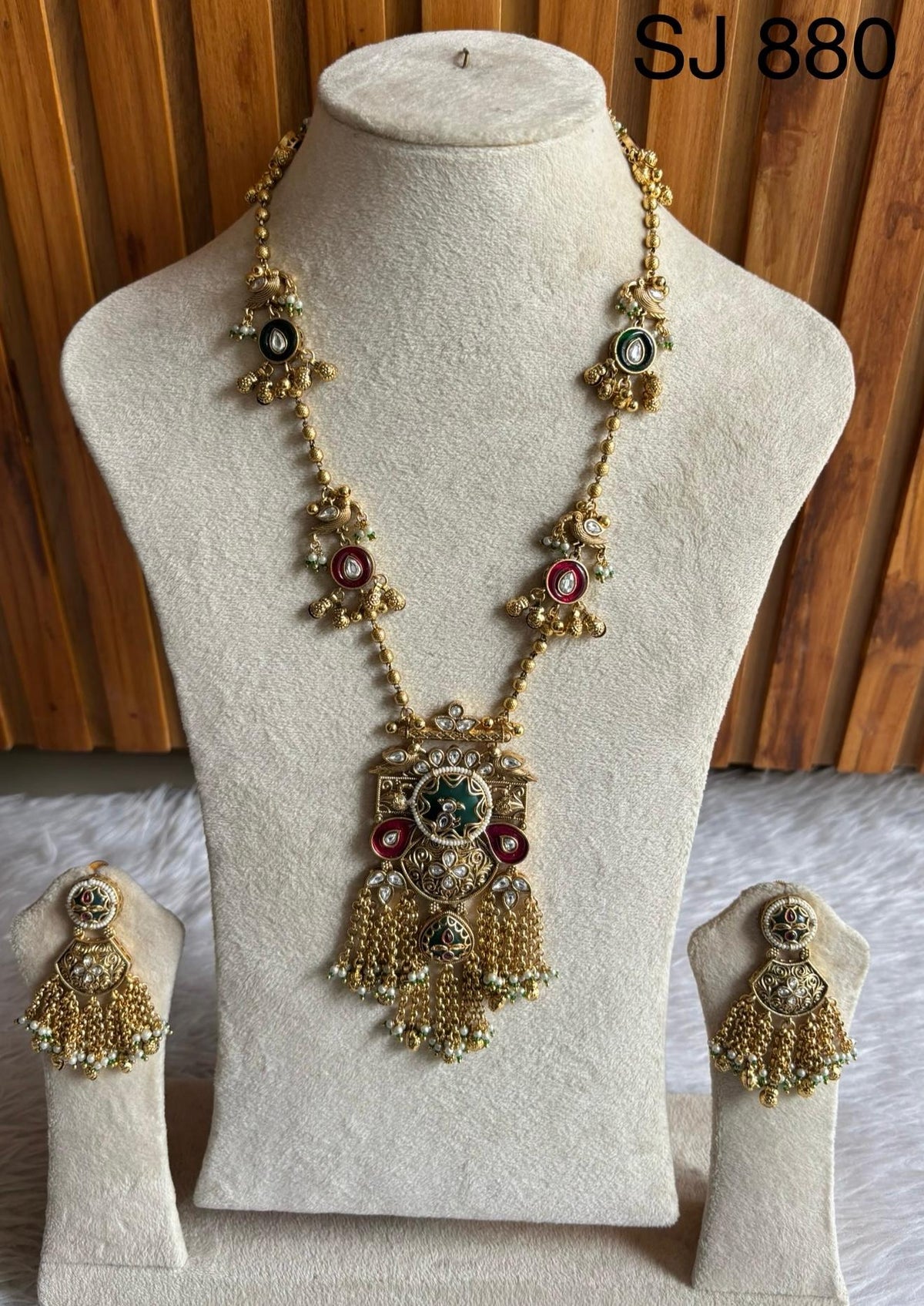 Heritage Floral Link Tassel Necklace Set — original product photograph