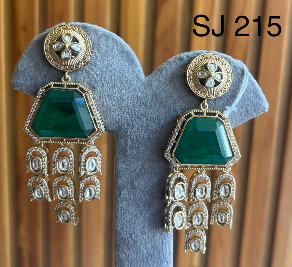 Fusion Green Trapezoid Drop Earrings — original product photograph